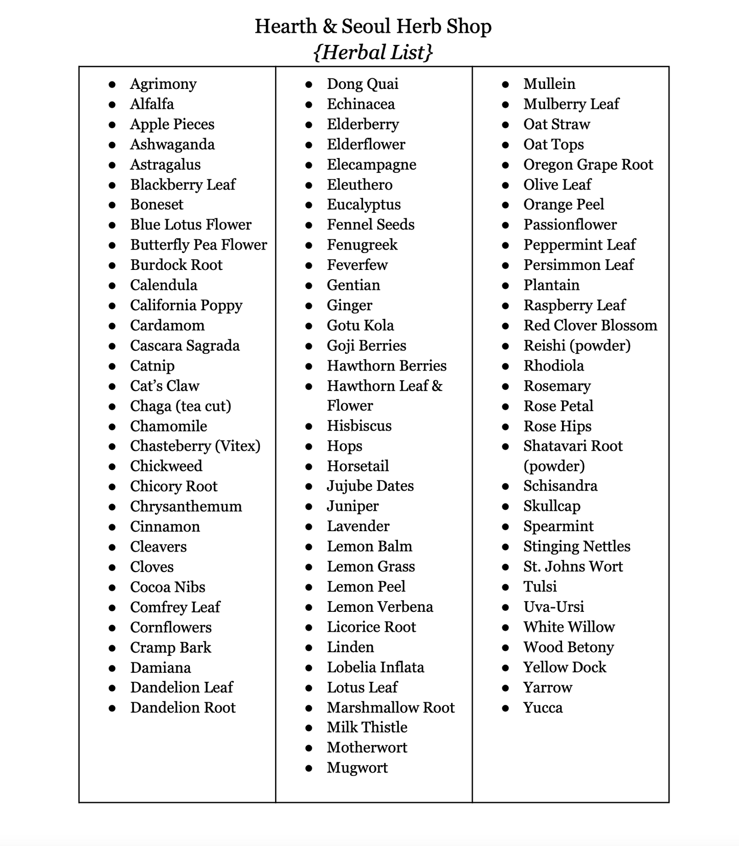 Custom Herbal or Tea Blend